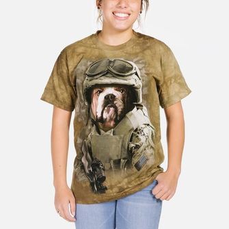 The Mountain 3D tričko armádní pes, unisex