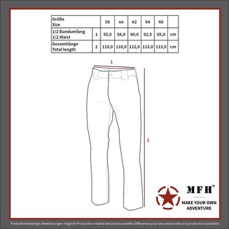 Polní kalhoty MFH BW, větší velikosti, kamufláž BW