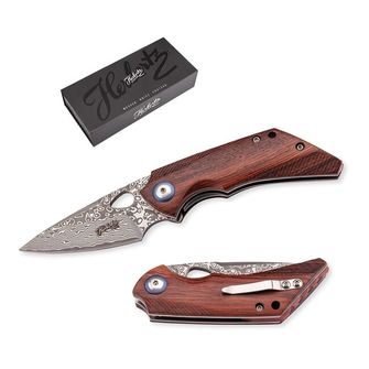 Jednoruční kapesní nůž Herbertz Selektion 6,5cm, damašek, Ironwood