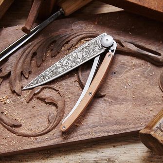 Deejo zavírací nůž Tattoo Art nouveau juniper wood