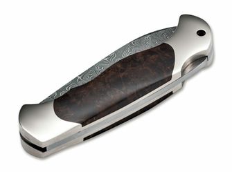 Böker Scout Spearpoint Curly Birch kapesní nůž 7,9 cm, damašek, březové dřevo