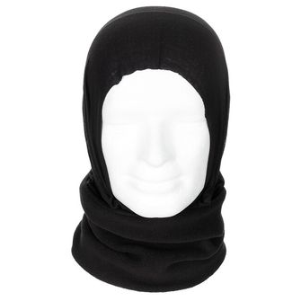 MFH Nákrčník s návlekem na hlavu, fleece, černý