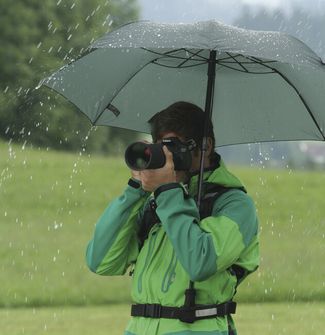 EuroSchirm teleScope handsfree UV teleskopický trekingový deštník s uchycením na batoh, olivový
