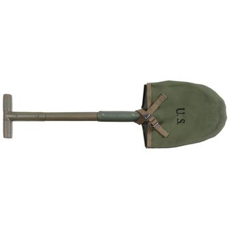 MFH Americká lopatka T-Spade, M10, OD zelená, s plátěným pouzdrem