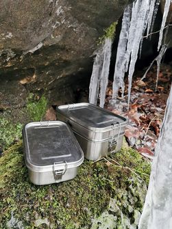 Origin Outdoors Deluxe Double Lunch Box z nerezové oceli 1,9 l