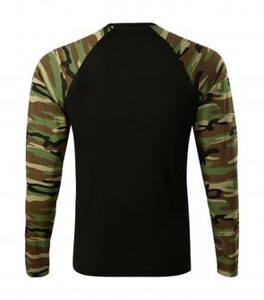 Malfini Camouflage tričko s dlouhým rukávem, brown, 160g/m2