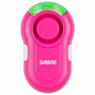 SABRE RED Clip-On LED osobní alarm, 120db, růžový