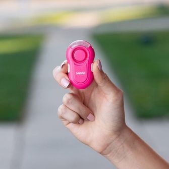 SABRE RED Clip-On LED osobní alarm, 120db, růžový