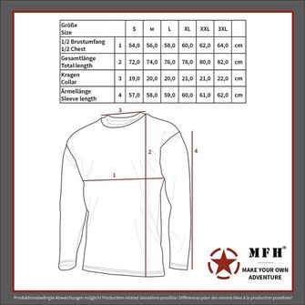 MFH Americké tričko s dlouhými rukávy, černé, 170 g/m²