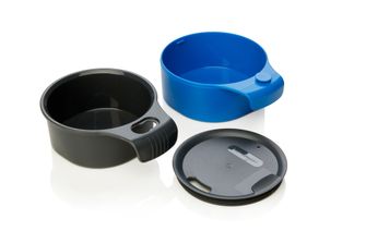 humangear CupCUP Turistický kelímek 2v1 s integrovaným přídavným kelímkem a víčkem uhlíkově modrý