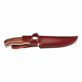 Univerzální opaskový nůž Herbertz 9cm, damašek, dřevo Cocobolo, kožené pouzdro