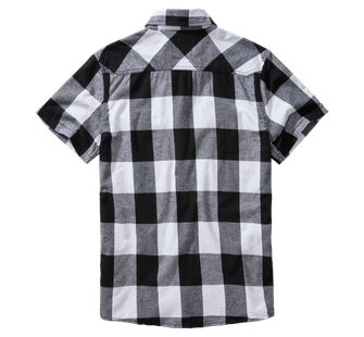 Brandit Kostkovaná košile s krátkým rukávem, bílá/černá