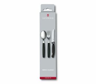 Victorinox Swiss Classic 3-piece cutlery set, black