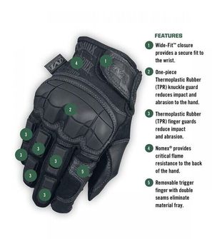 Mechanix Breacher Nomex® taktické rukavice, černé