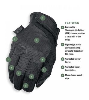 Mechanix Vent Specialty černé rukavice taktické
