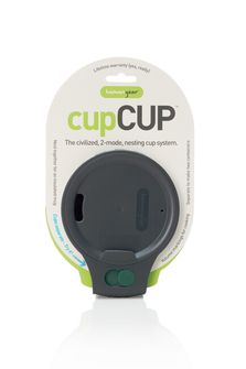 humangear CupCUP Turistický kelímek 2v1 s integrovaným přídavným kelímkem a víčkem zelená barva uhlí