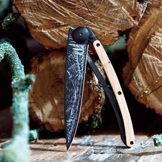 Deejo zavírací nůž Tattoo Black juniper wood Mountain