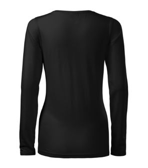 Malfini Slim dámské tričko s dlouhým rukávem, černé