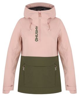 HUSKY dámská outdoorová bunda Nabbi L, světle růžová/khaki