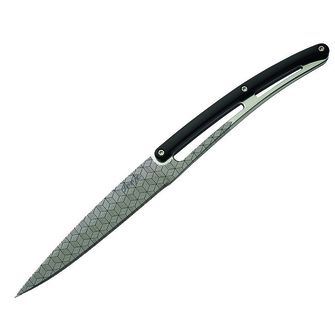 Deejo sada 6 nožů lesklá čepel zubaté ostří rukojeť černý ABS design Geometry