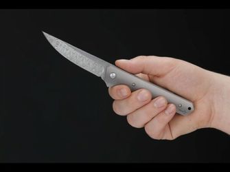 Böker Plus Kwaiken Flipper Damast kapesní nůž 9 cm, damašek, titan