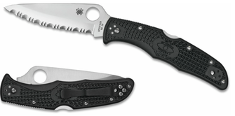 Spyderco Endura 4 Lightweight Serrated Pocket Knife 9,5 cm, černá, FRN