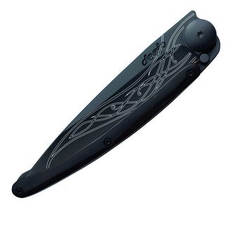 Deejo zavírací nůž Black Tattoo ebony wood Elven blade