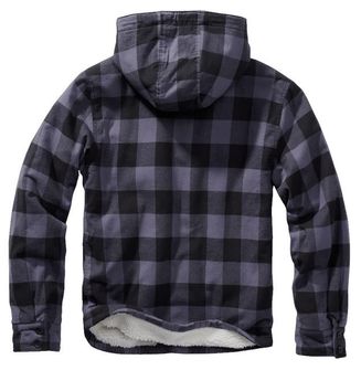 Brandit Lumberjacket bunda s kapucí, čierno-šedá