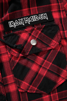 Brandit Iron Maiden košile s kapucí Eddy, tmavá červená a černá