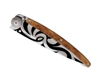 Deejo zavírací nůž Tattoo Tribal juniper wood