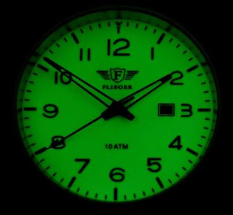 Flieger hodinky s koženým řemínkem, zelené