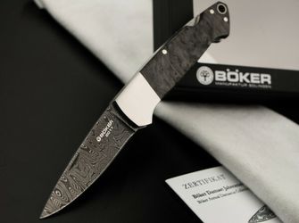 Böker Manufaktur Solingen Damast Annual 2017 kapesní nůž 6,35 cm, damašek