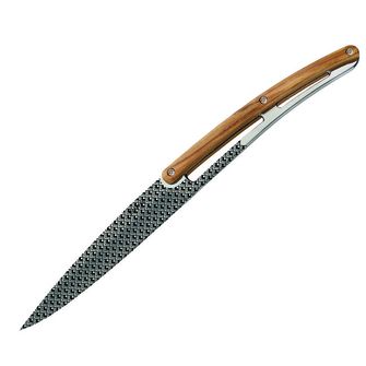 Deejo sada 6 nožů lesklá čepel olivové dřevo design Geometry