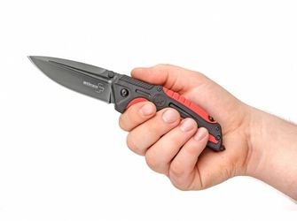 Böker Plus Savior 1 záchranářský nůž 8,4 cm, černo-červený, plast, guma, nylonové pouzdro