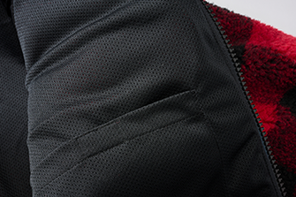 Brandit fleecová bunda s kapucí Teddyfleece Worker, červená/černá
