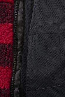 Dětská bunda Brandit Teddyfleece s kapucí, červená/černá