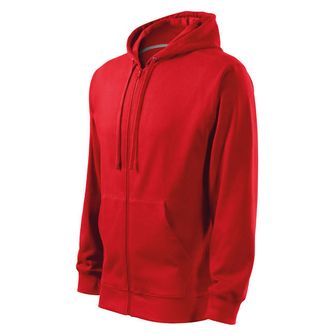 Malfini Trendy zipper pánská mikina, červená, 300g/m2