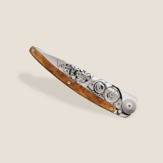 Deejo zavírací nůž Horlogerie juniper wood grey titanium watchmaker