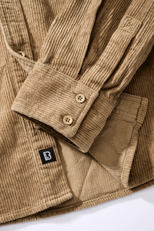 Manšestrová košile Brandit Corduroy Classic s dlouhým rukávem, velbloudí barva
