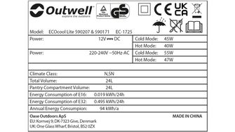 Outwell Kempingový chladicí box ECOcool Lite 24 12V/230V, tmavomodrý