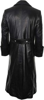 Mil-Tec Černý kožený kabát