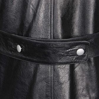 Mil-Tec Černý kožený kabát