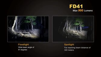 Fenix taktická LED svítilna FD41 zoom, 900 lumen
