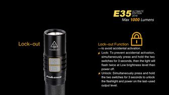 LED baterka Fenix ​​E35 Ultimate Edition 1000 lumen kovové tělo 