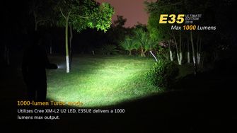 LED baterka Fenix ​​E35 Ultimate Edition 1000 lumen svítivost ve tmě 