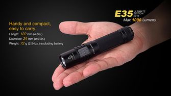 LED baterka Fenix ​​E35 Ultimate Edition 1000 lumen rozměry 