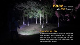 LED baterka Fenix ​​PD32 XP-L 900lumen 
