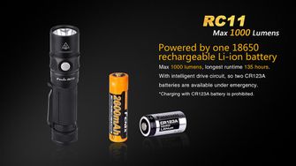 LED baterka Fenix ​​RC11 1000lumen baterky 