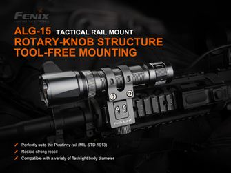 Stranová montáž svítilny na zbraňovou lištu Fenix ALG-15