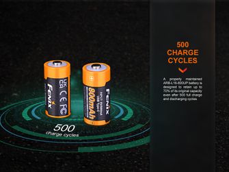 Fenix dobíjecí baterie RCR123A 800 mAh USB-C Li-ion